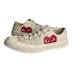 Converse x Play Comme des Garcons Hidden Heart Low Top Beige Sneakers Women's  7